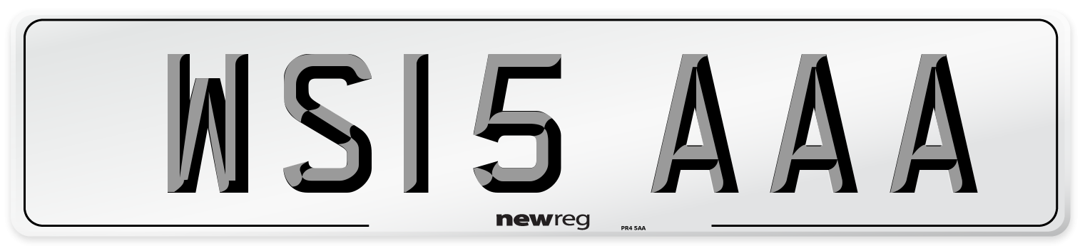 WS15 AAA Number Plate from New Reg